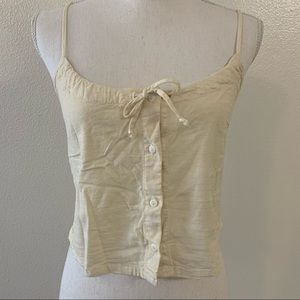 John Galt Creme Button-up Tank Top
